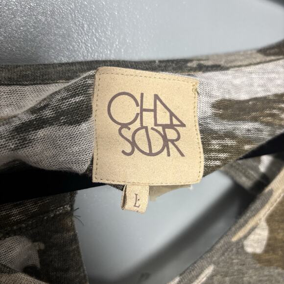 Chaser Women’s 100% Linen Cut Out Back Camo Print Country Large - Picture 2 of 7